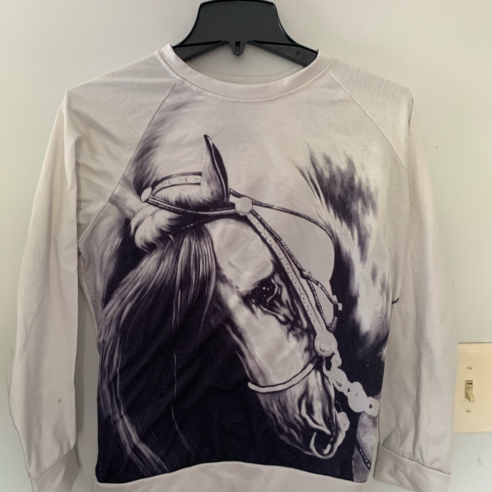 Super cute girls horse long sleeve